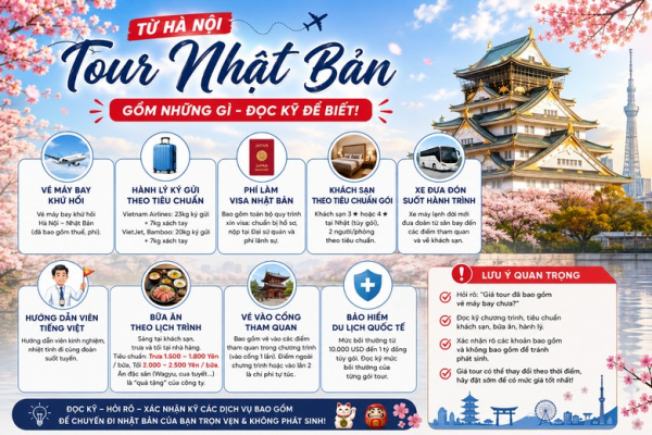 Tour Nhật Bản từ Hà Nội gồm những gì - đọc kỹ để biết