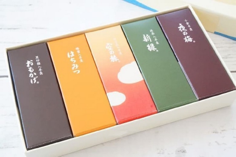 Hộp yokan và hộp yatsuhashi đóng gói làm quà