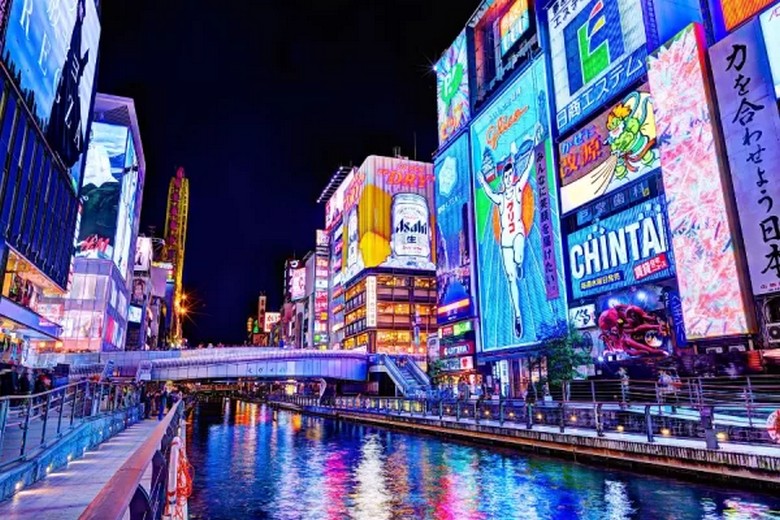 Toàn cảnh khu Dotonbori Osaka rực đèn neon về đêm