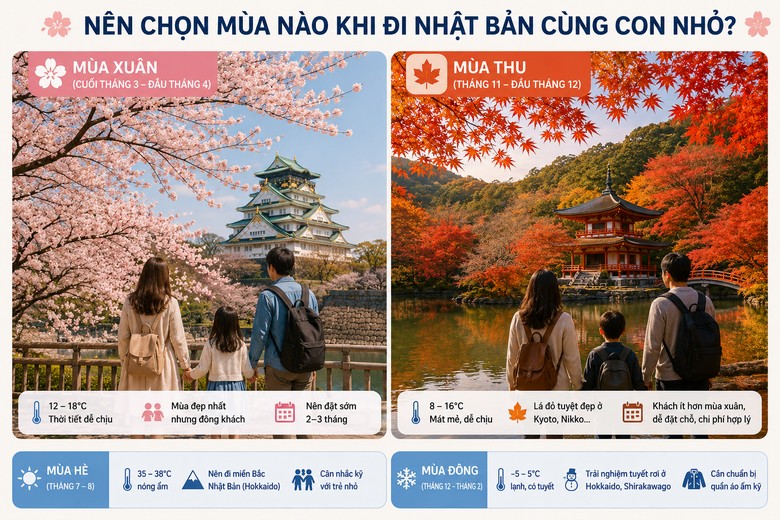 Nhật Bản hoa anh đào mùa lá đỏ và mùa thu